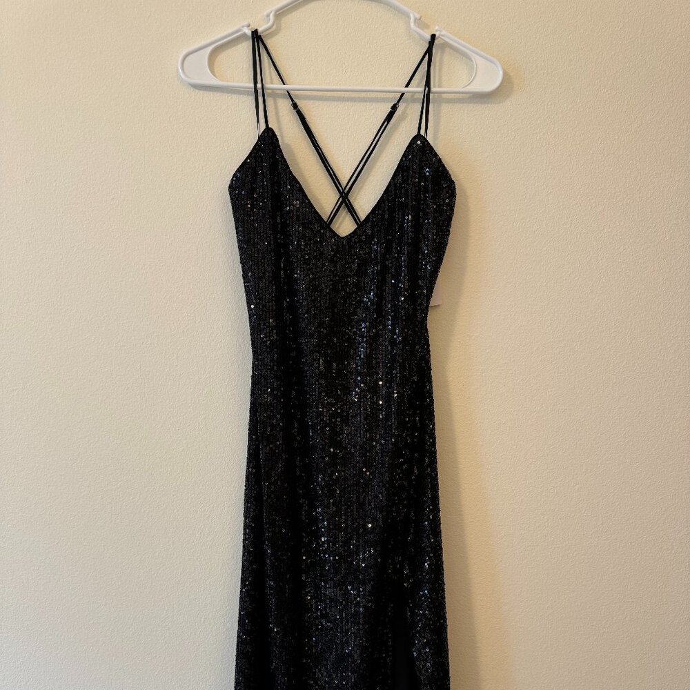 Banana Republic Black Sequin Midi Dress - Size 4